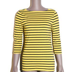 Preppy Striped Basic Casual‎ Everyday Long Sleeve Top Small